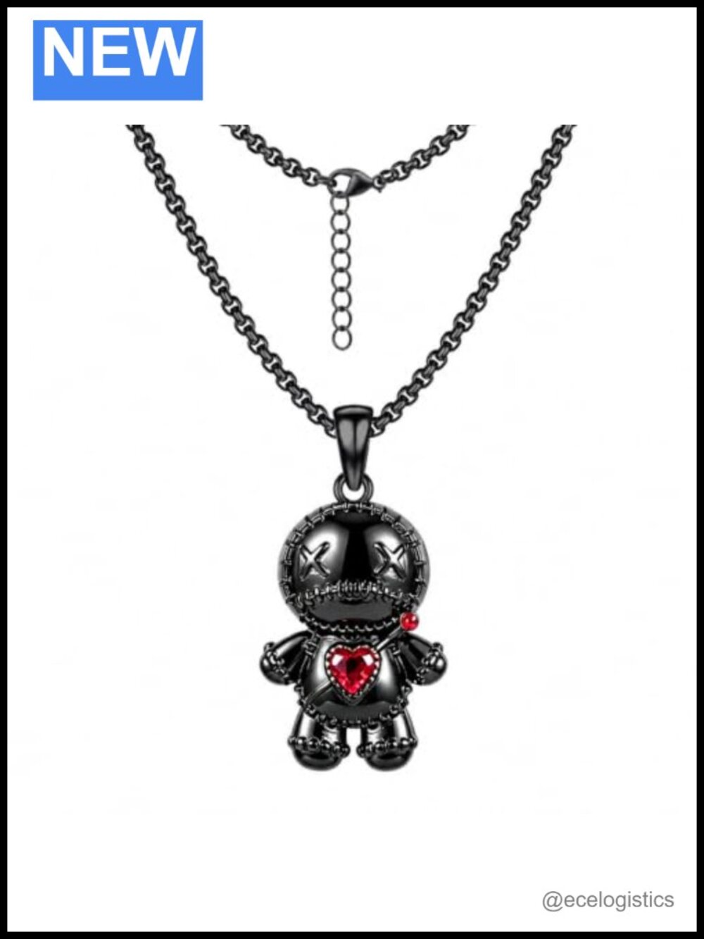 Gothic Voodoo Doll Pendant Necklace Unisex